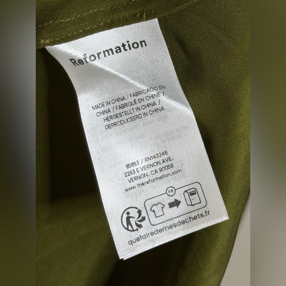 Reformation Pike Silk Maxi Dress Moss Garden Green - Picture 9 of 9
